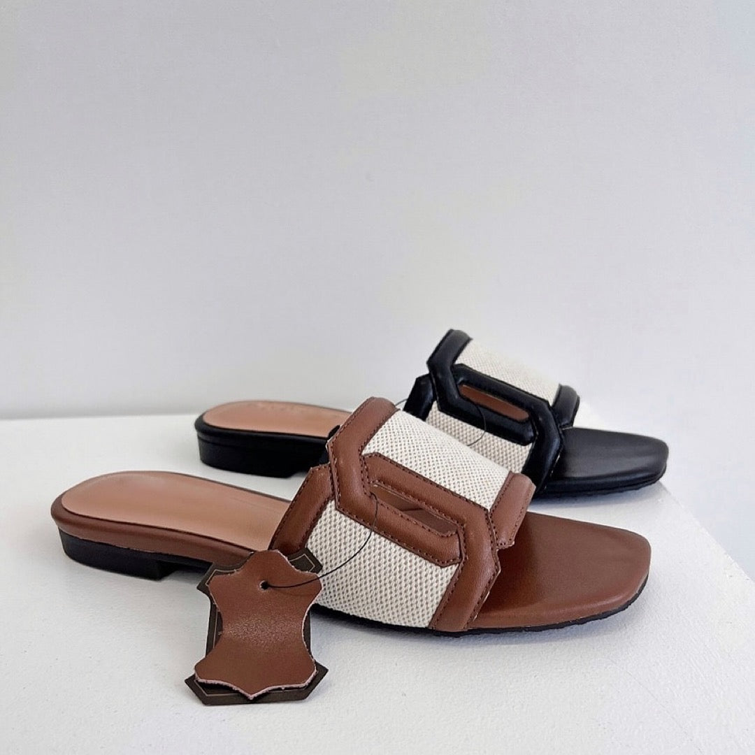 25YR1017 Leather Slipper 2cm