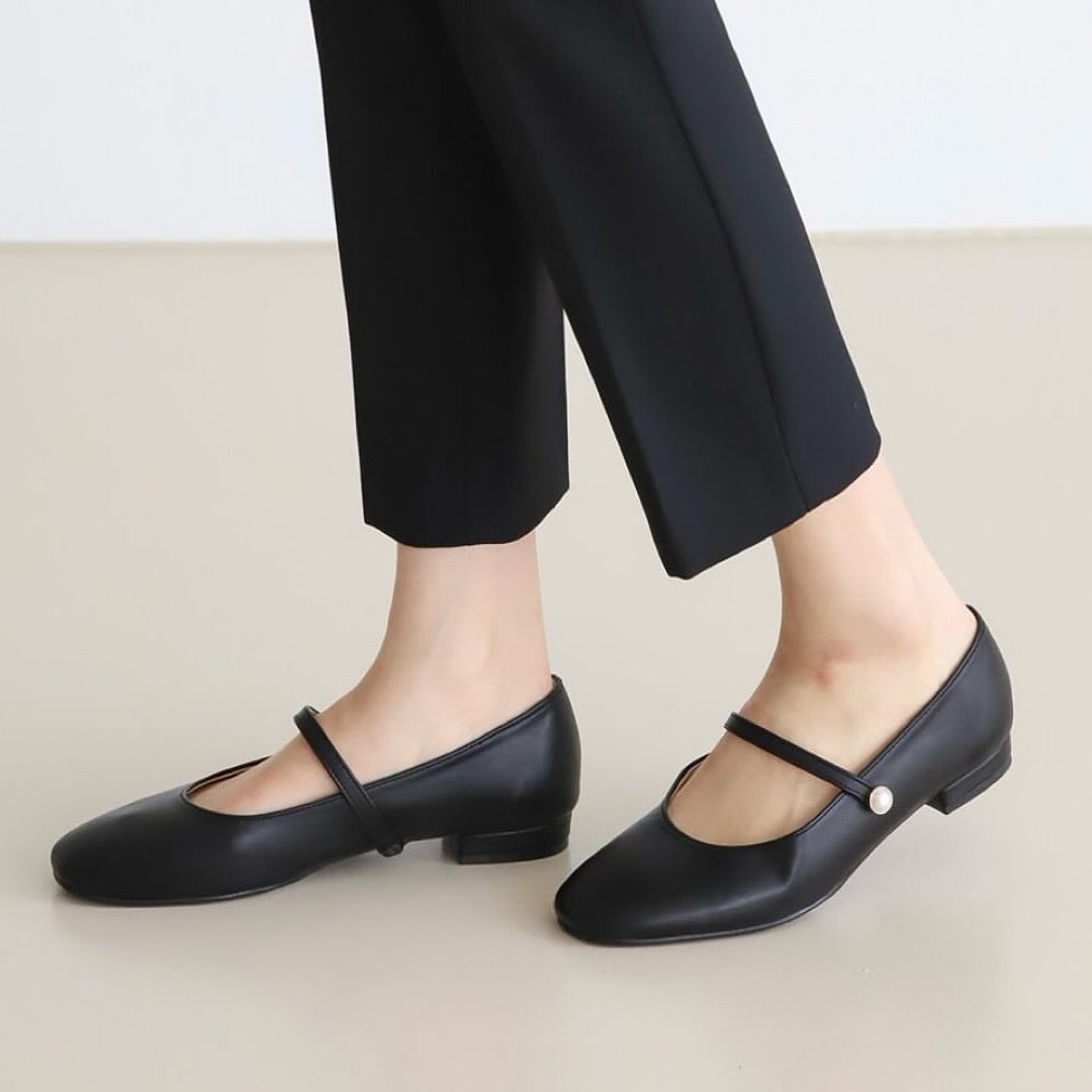 24YR1723 Pearl Mary Jane Shoes 1.5cm