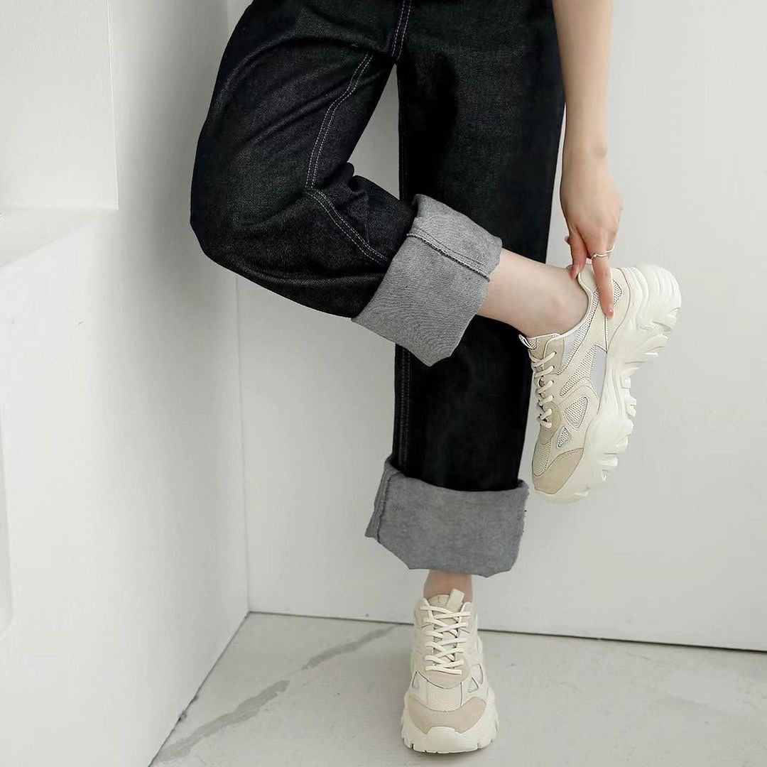24YR0611 拼布韓系波鞋6cm