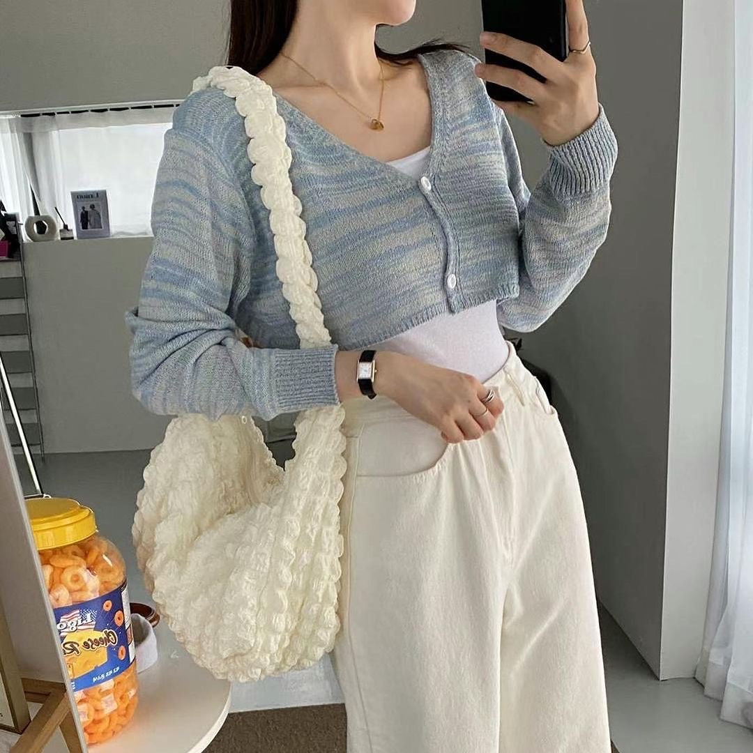 23YR0636 混色短短cardigan