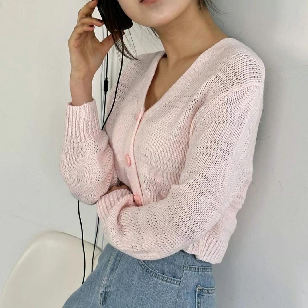 23YR0705 3 button cardigan