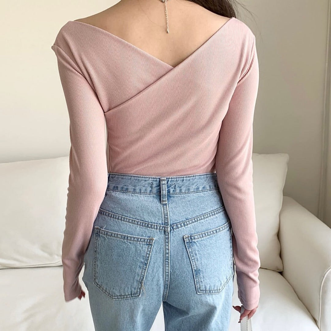 22YR1425 暗直紋疊疊top