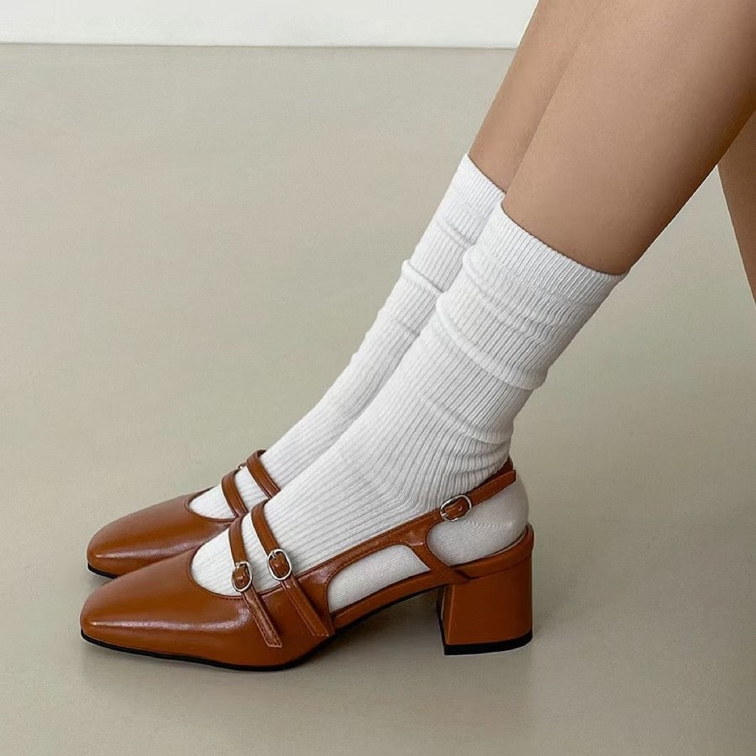 25YR0331 Double Strap Heel 5cm