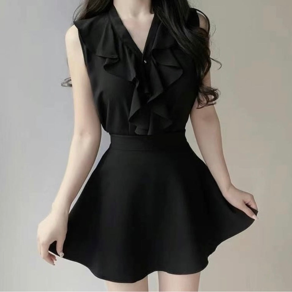 24YR1504 Ruffle Blouse Vest