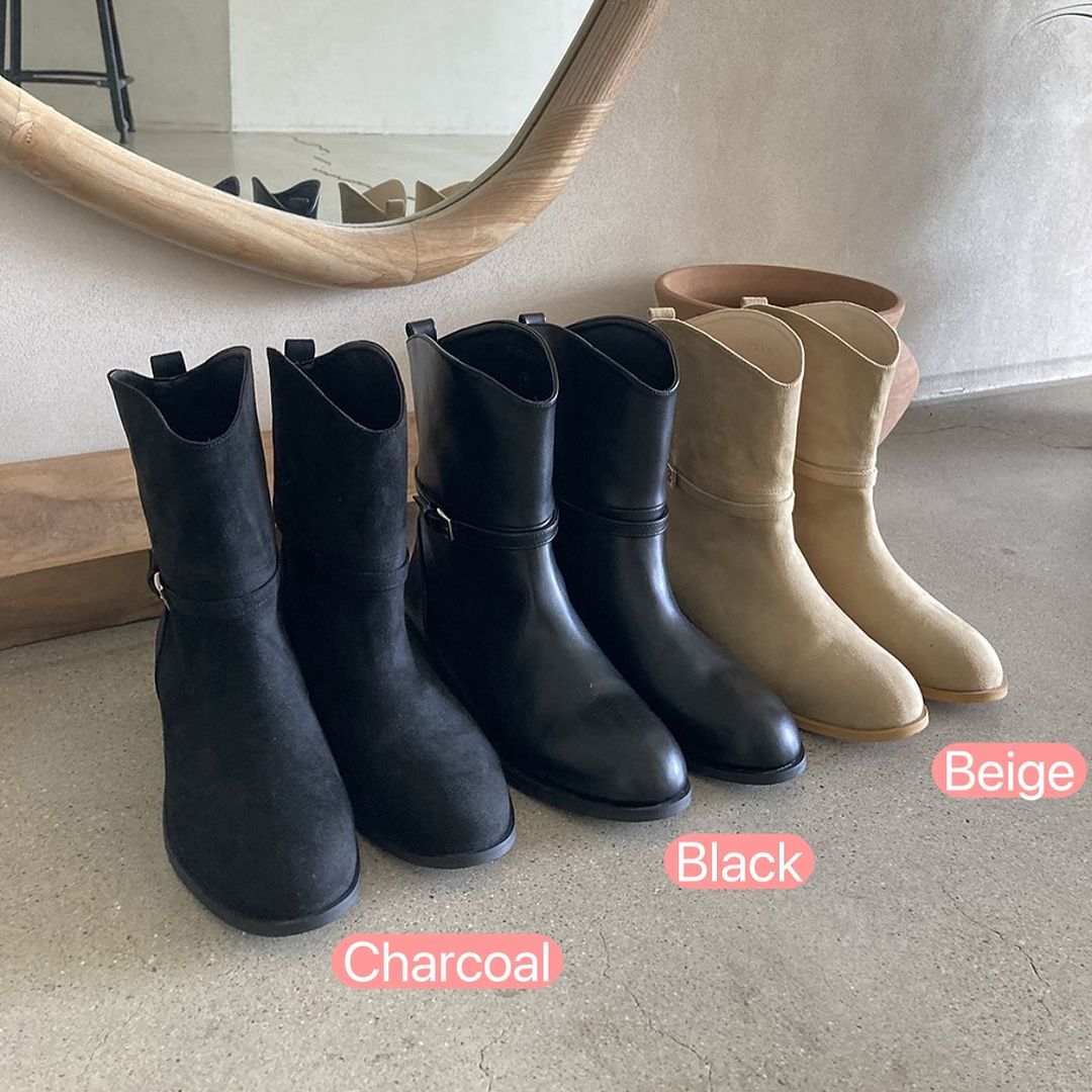 24YR2316 小扣飾中長boot 2.5cm