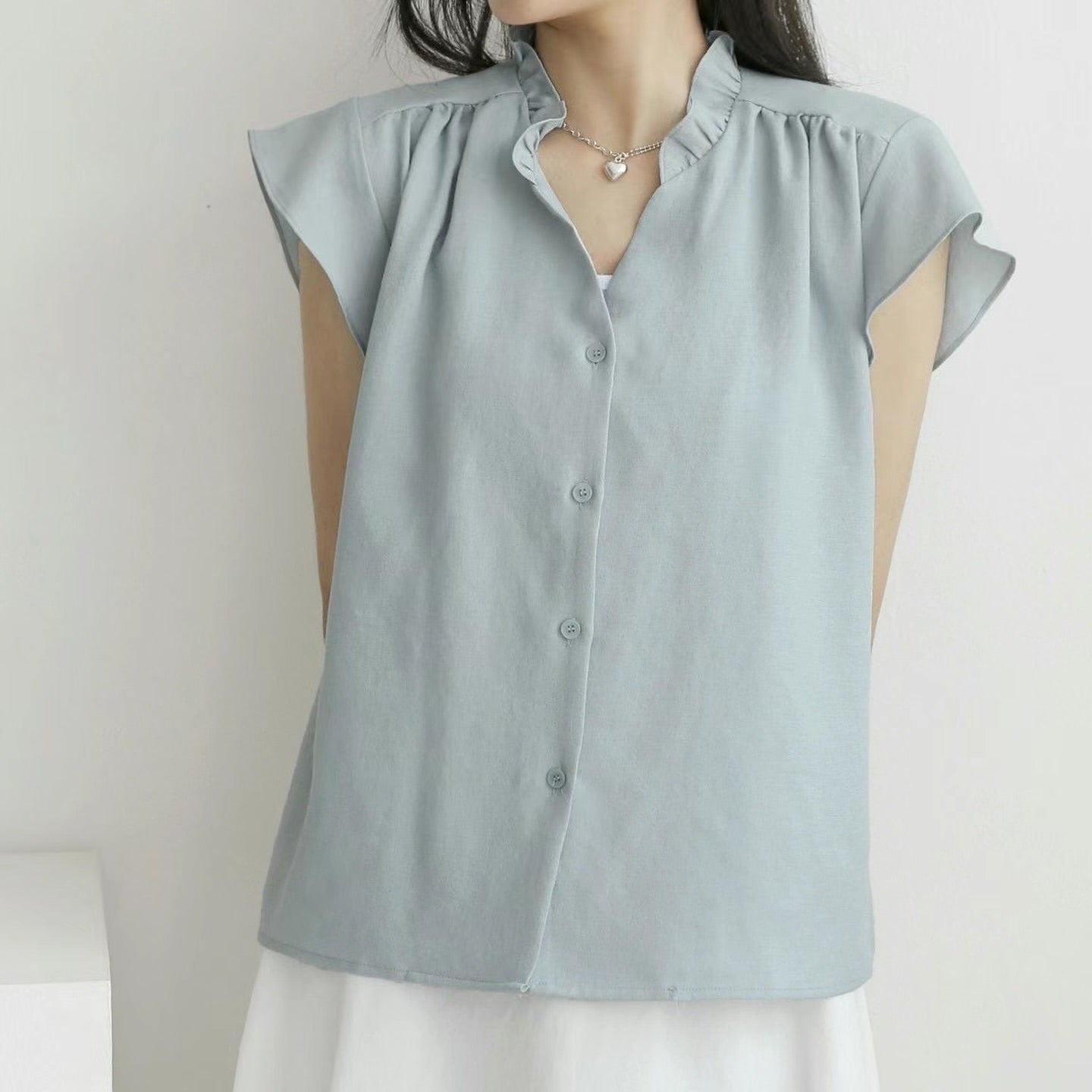 24YR1435 Ruffle Blouse Top