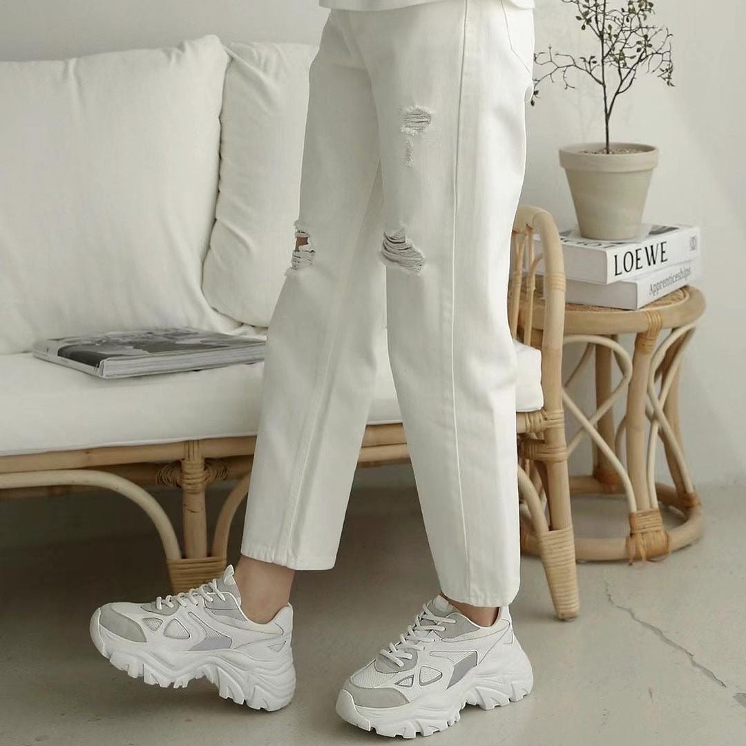 24YR0611 拼布韓系波鞋6cm