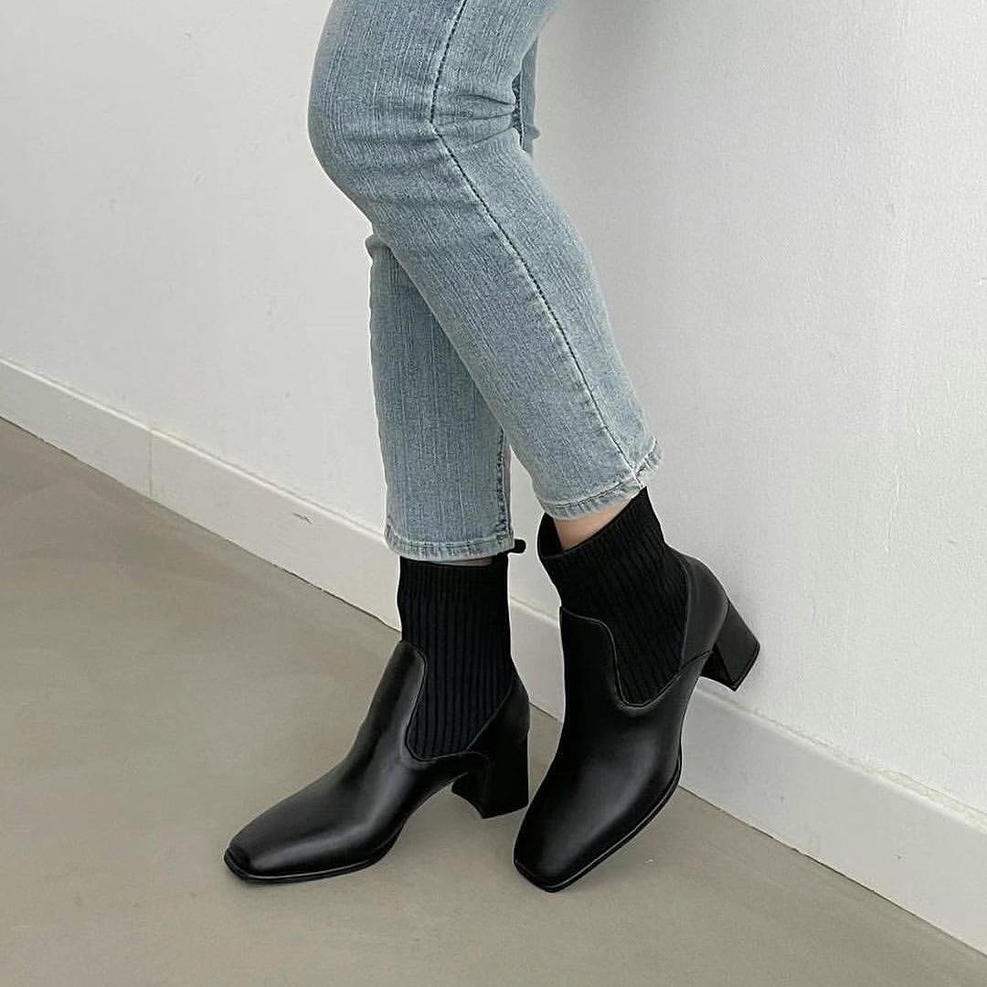 23YR2311 拼皮橡筋boot 6cm