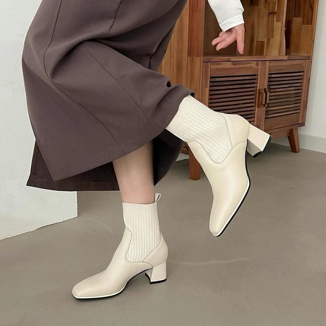 23YR2311 拼皮橡筋boot 6cm
