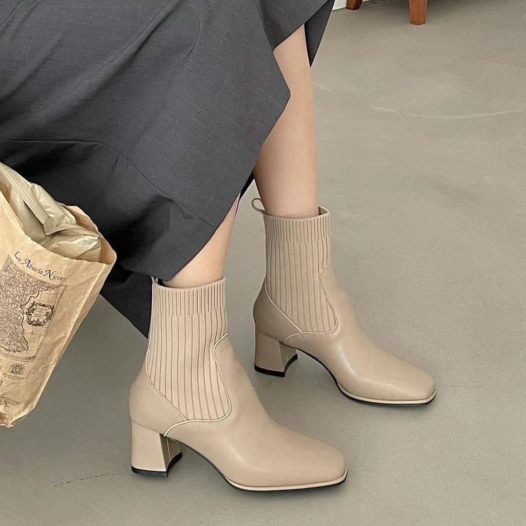 23YR2311 拼皮橡筋boot 6cm