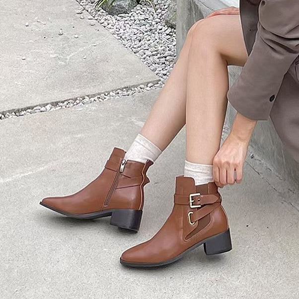 24YR2502 真皮短boot 4cm
