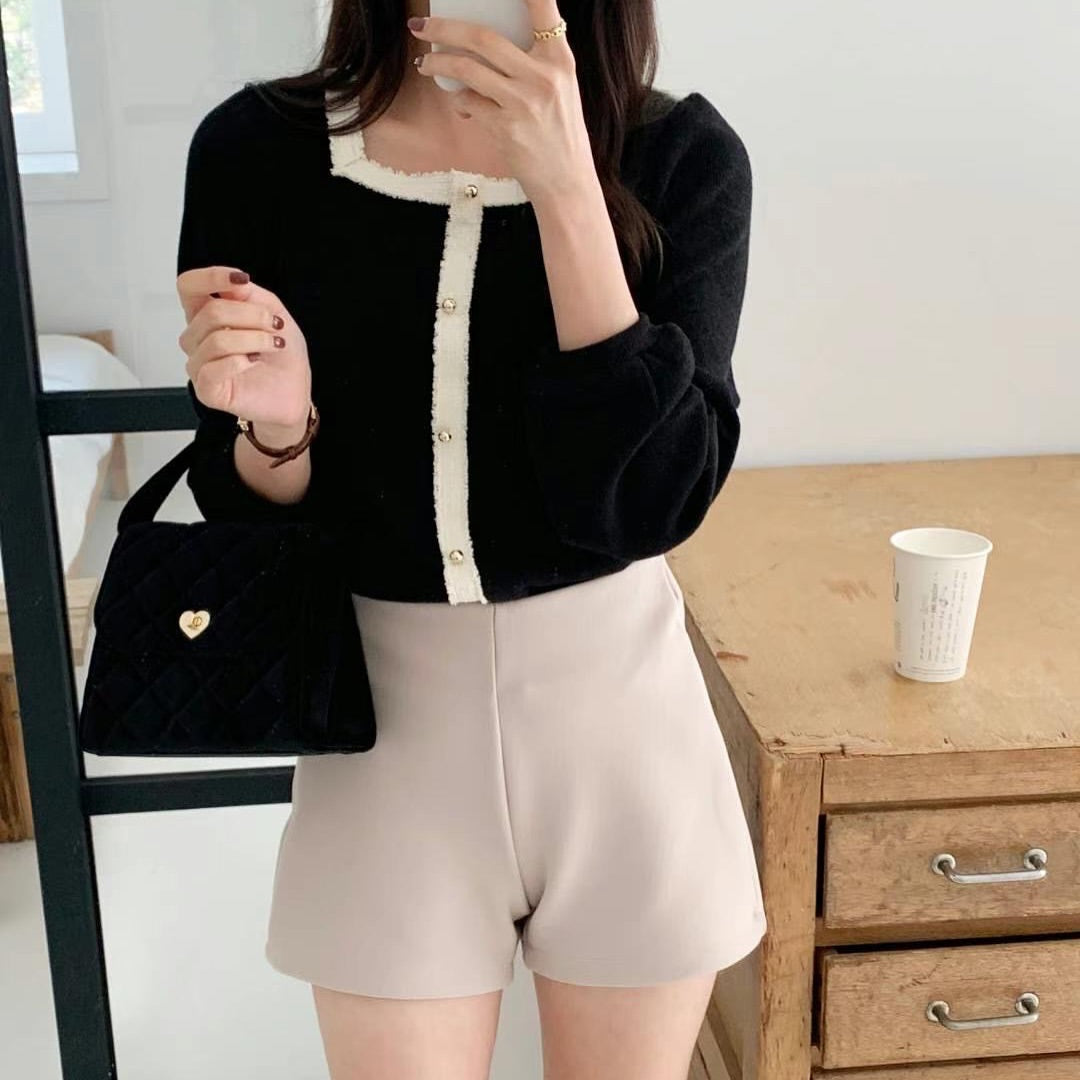 24YR2707 小香風拼色Top