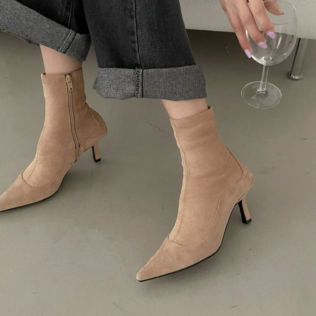 25YR0122 Suede Boots 6cm