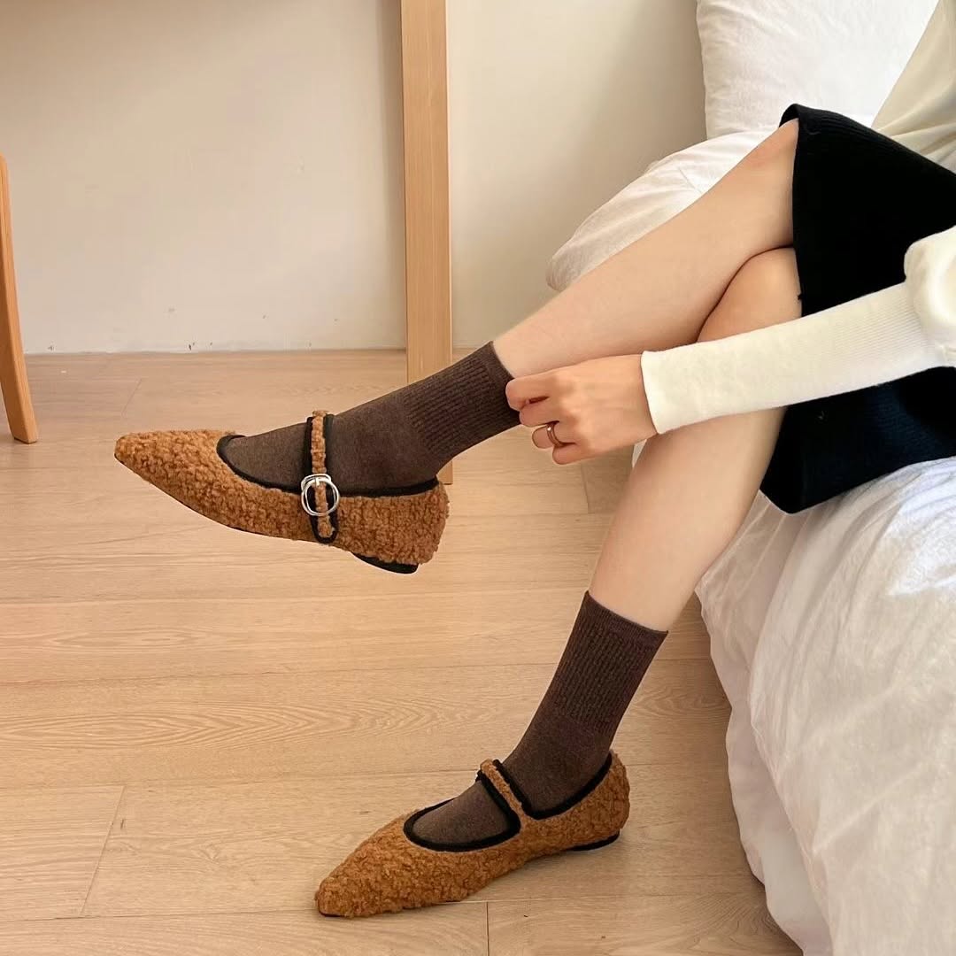 25YR0120 Two-tone Mary Jane Shoes 1.5cm
