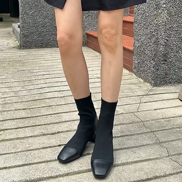 25YR0123 拼布橡筋boot 6cm