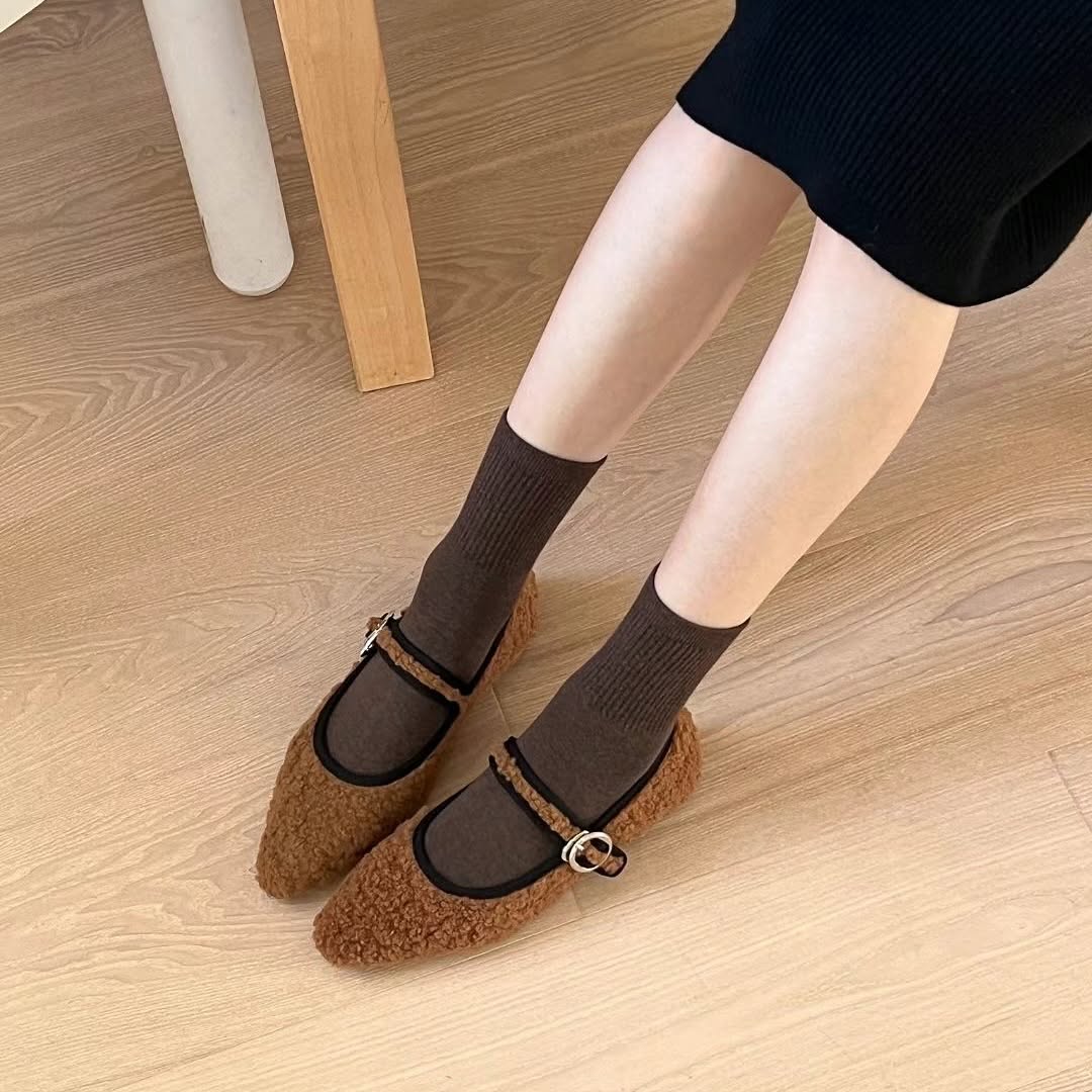 25YR0120 Two-tone Mary Jane Shoes 1.5cm