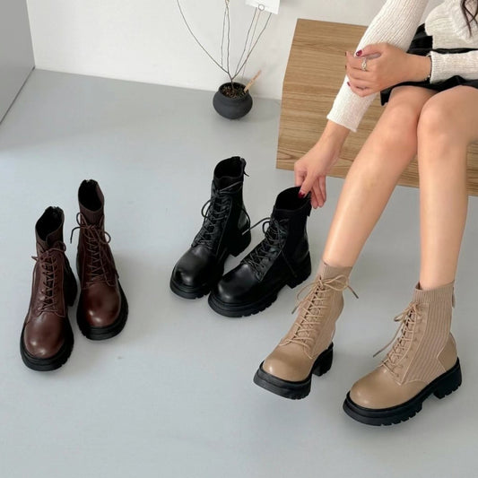 24YR2128 拼皮橡筋boot 5cm
