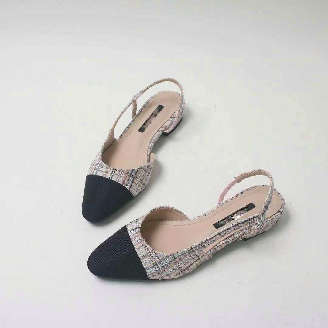 25YR0806 Tweed Sling Back 2cm