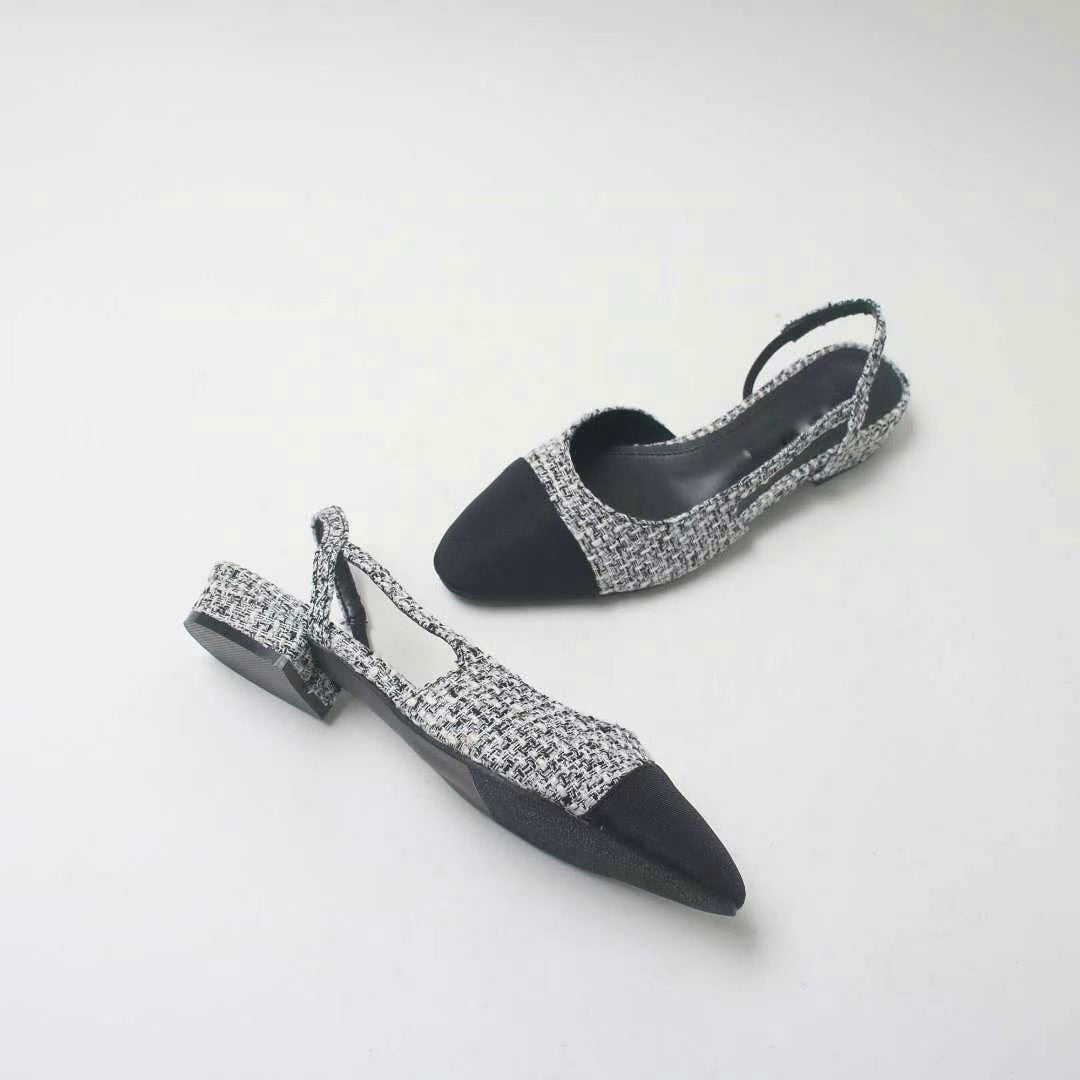25YR0806 Tweed Sling Back 2cm
