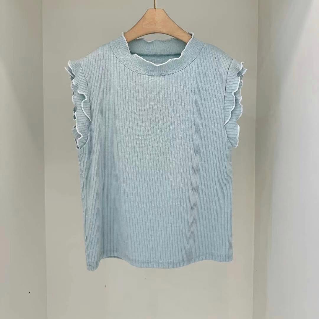 24YR1028 Double Ruffle Top