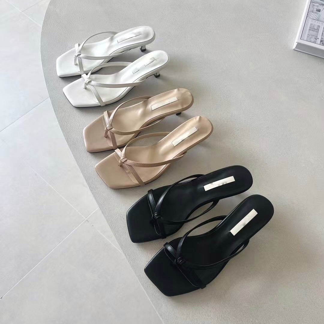 25YR0901 Ribbon Heel Sandal 4cm