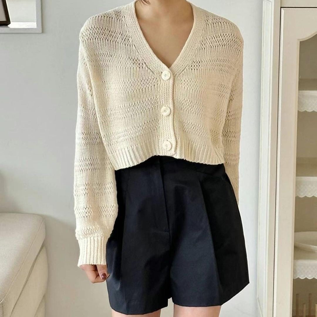 23YR0705 3 button cardigan