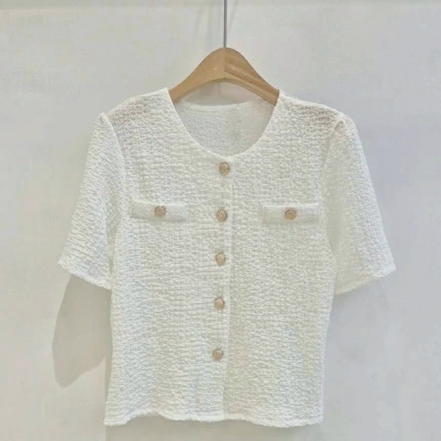 25YR1235 小香風皺皺Top
