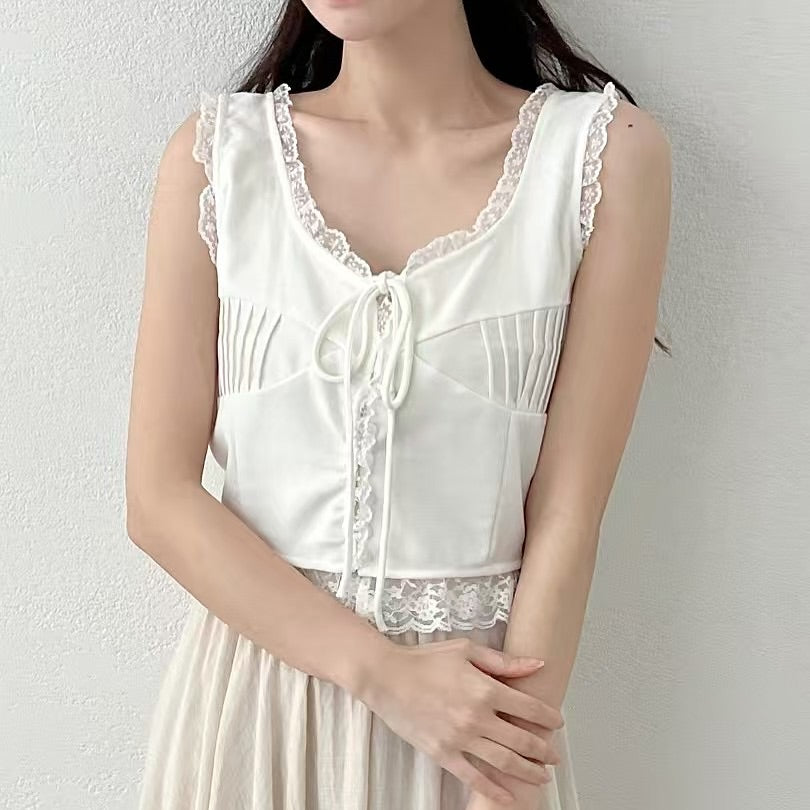 25YR1212 Ruffle Vest Blouse