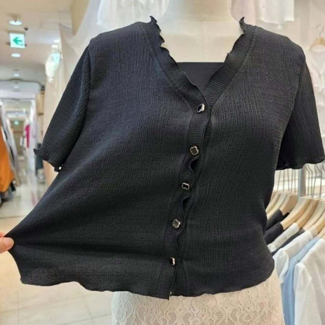 25YR1231 Ruffle Cardigan