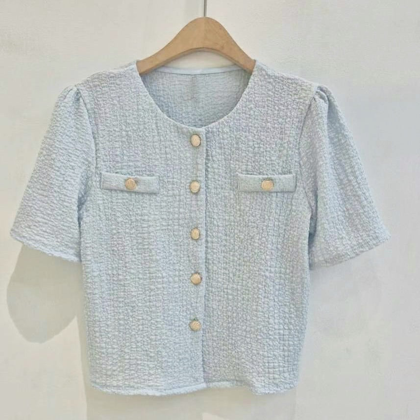 25YR1235 小香風皺皺Top