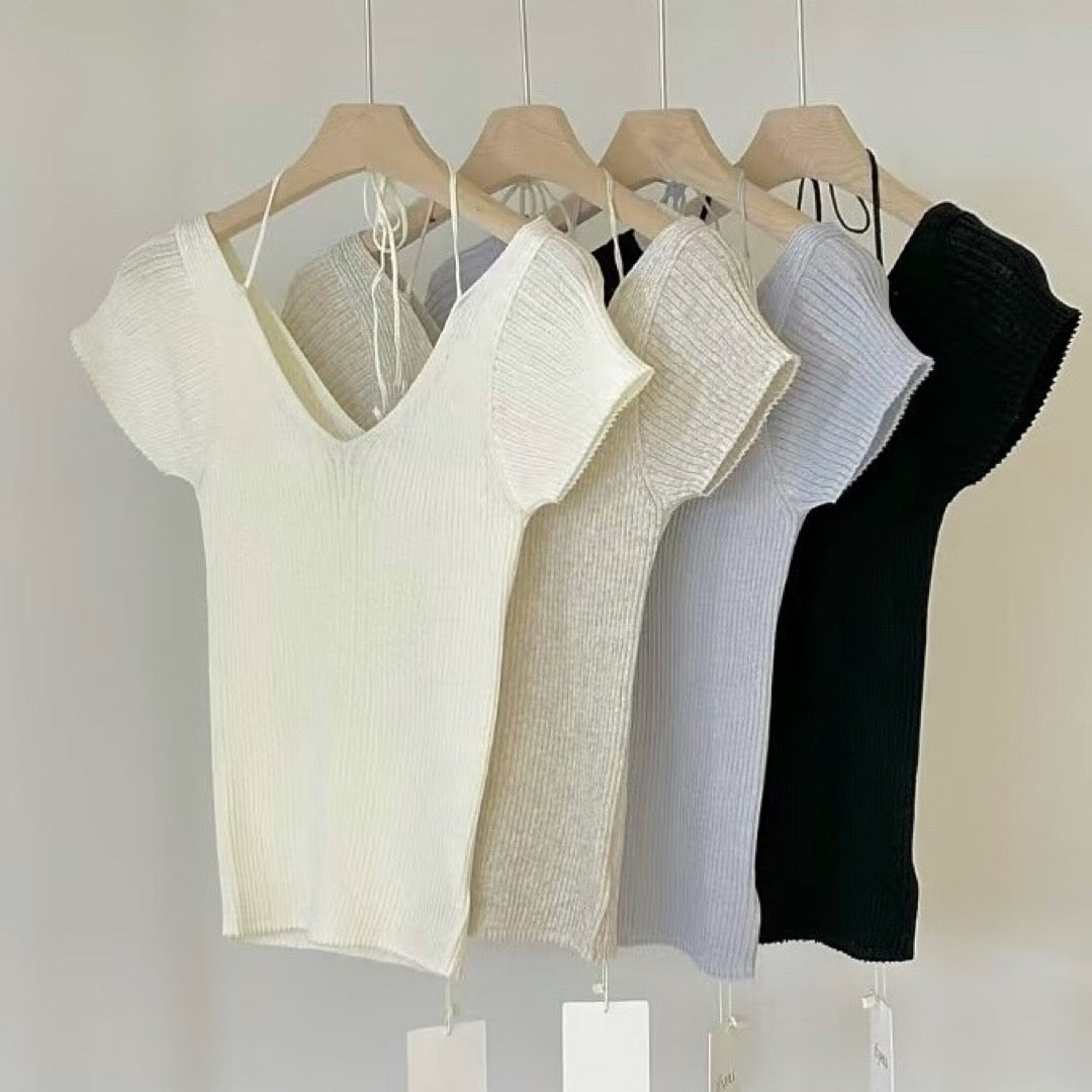 25YR1106 V Neck Slim Cut Knit