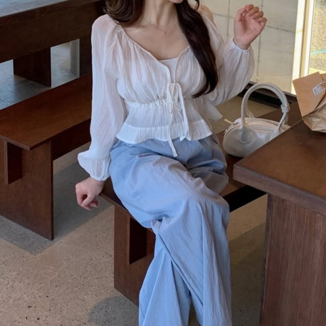 25YR1607 Ribbon Blouse