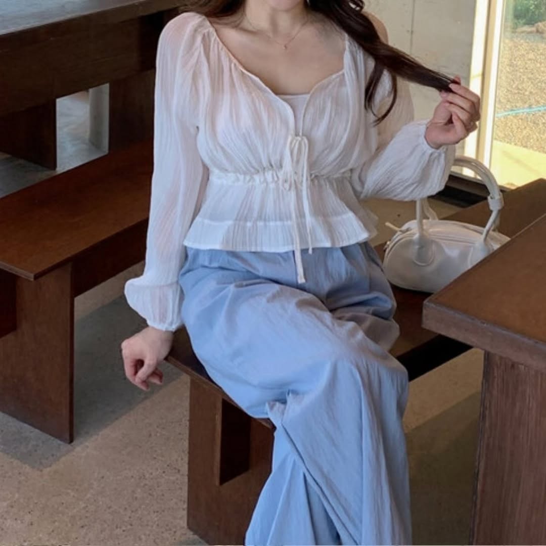 25YR1607 Ribbon Blouse