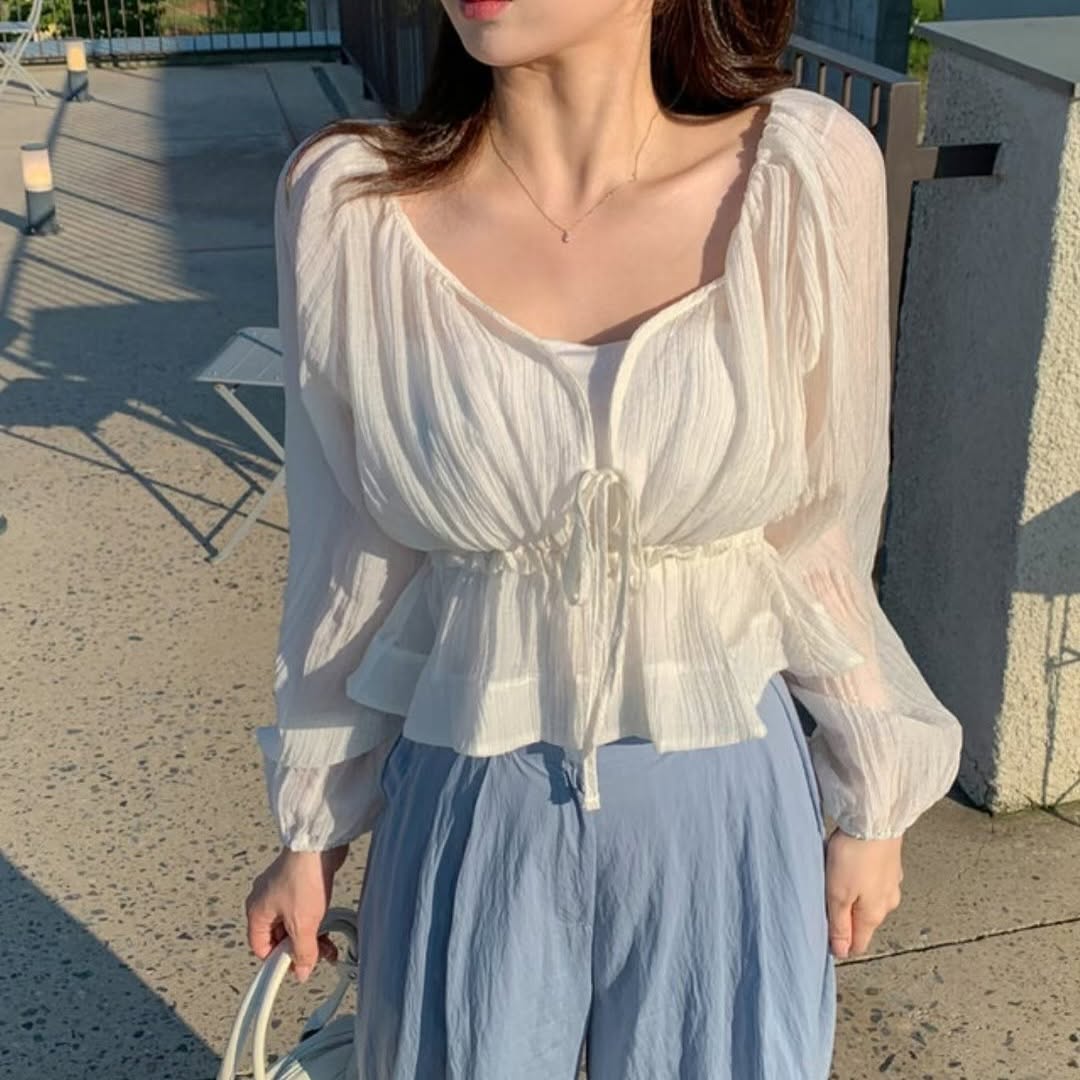 25YR1607 Ribbon Blouse