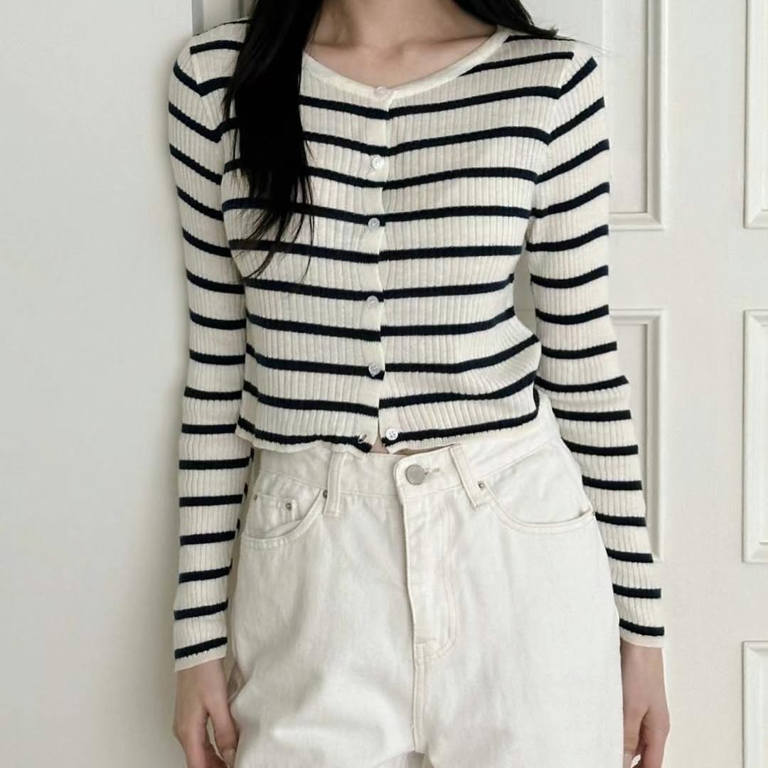 25YR1622 Stripe Cardigan