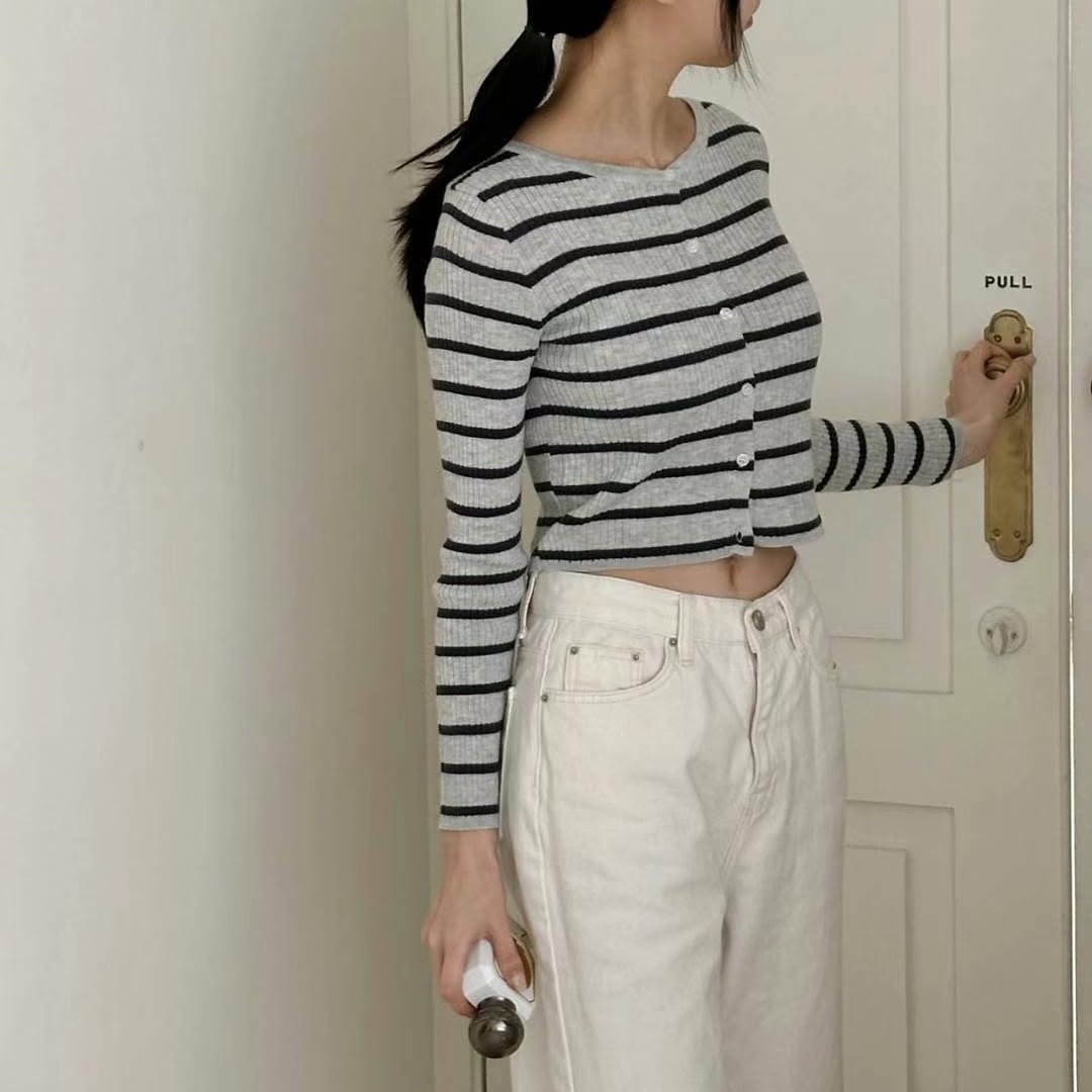 25YR1622 Stripe Cardigan