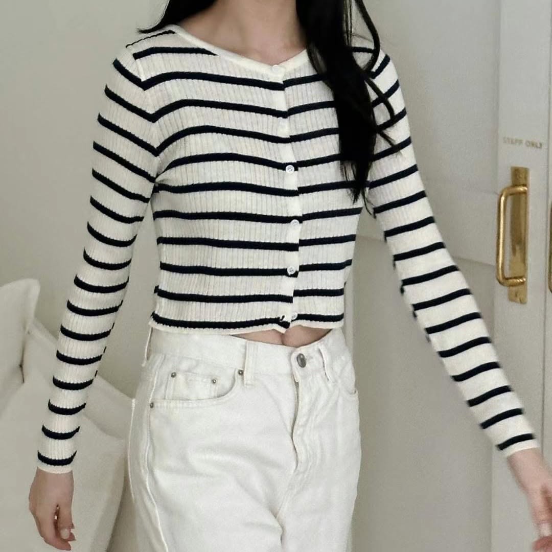 25YR1622 Stripe Cardigan