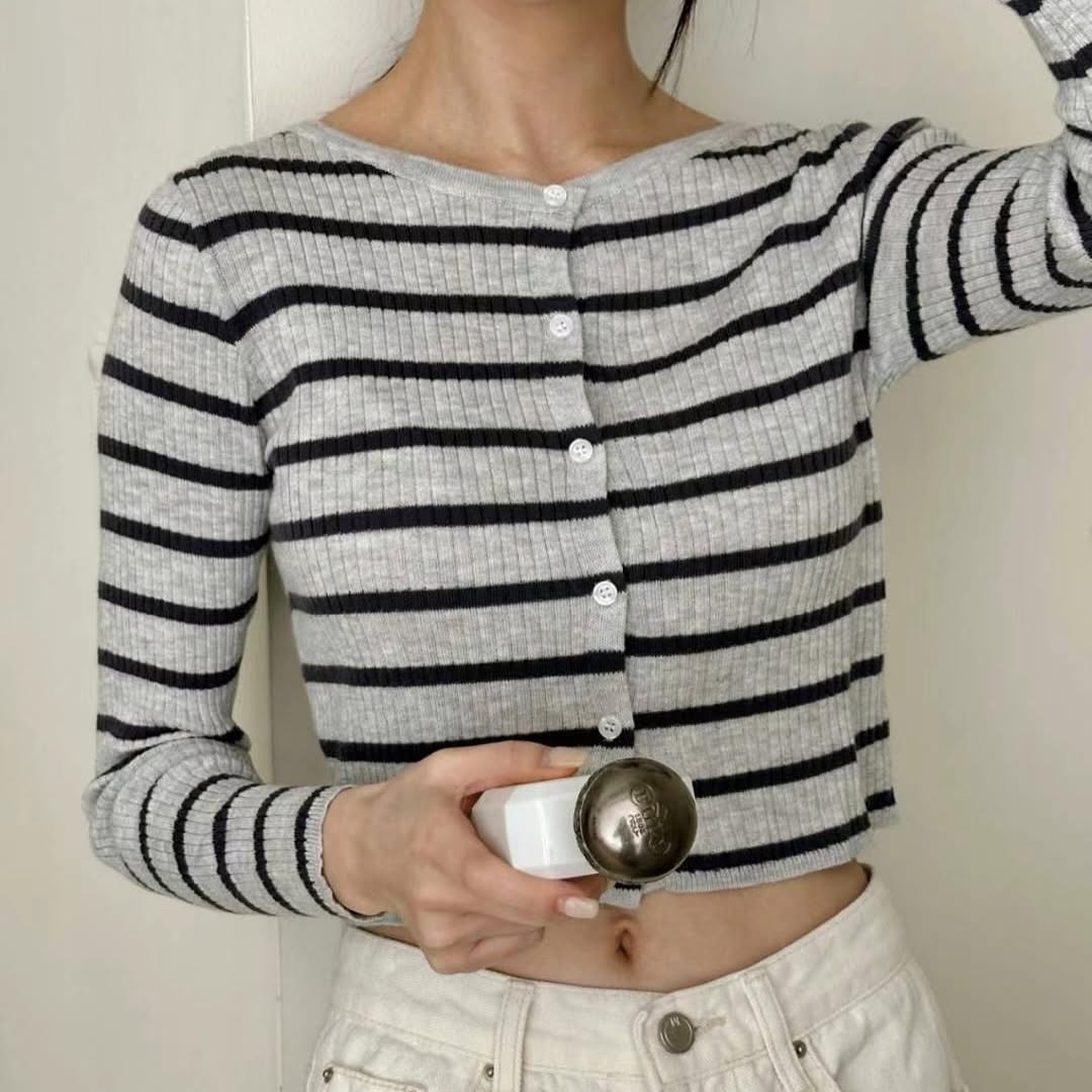 25YR1622 Stripe Cardigan