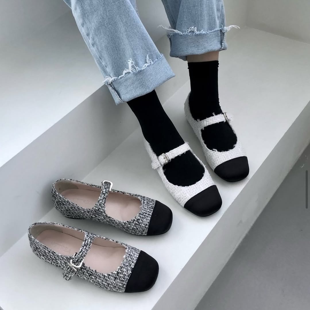 25YR1707 2100 Tweed Mary Jane 2cm