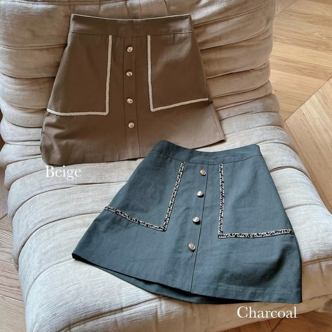 25YR1715 Button Skirt