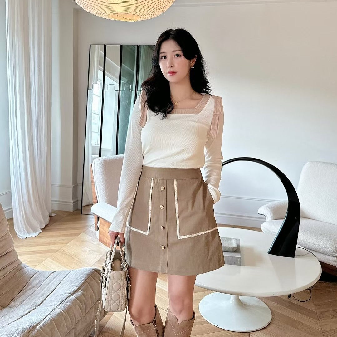 25YR1715 Button Skirt