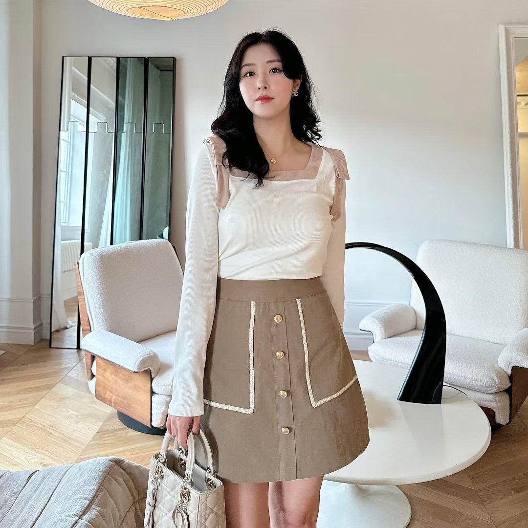 25YR1715 Button Skirt