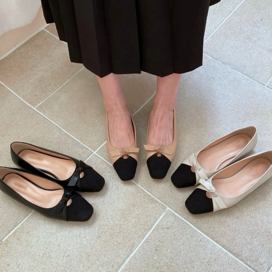 25YR1719 拼色Ribbon Shoes