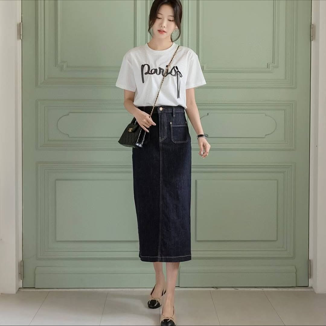 25YR1915 Denim Skirt