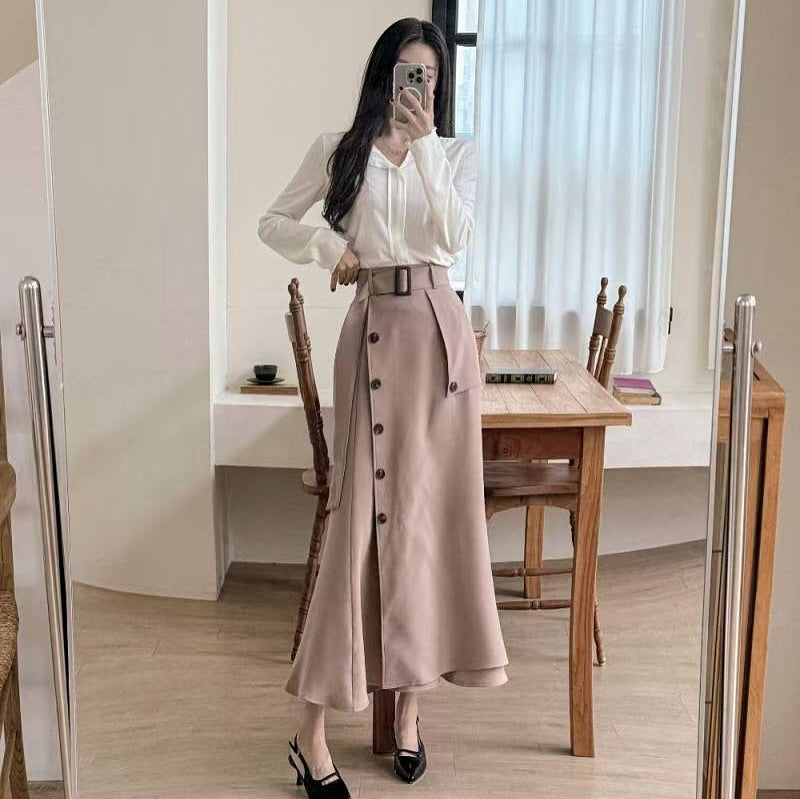 25YR2102 Button Skirt