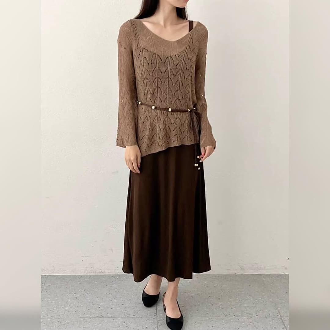 25YR2114 Knit Dress Set