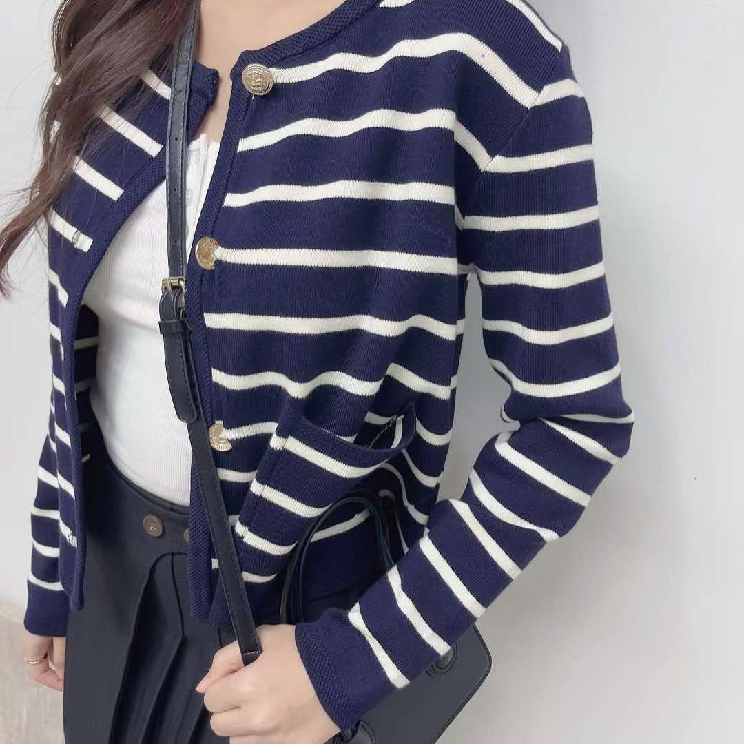 25YR2115 Stripe Cardigan