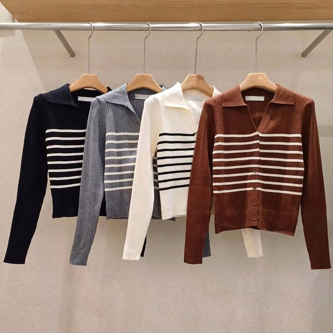 25YR2210 Stripe Cardigan