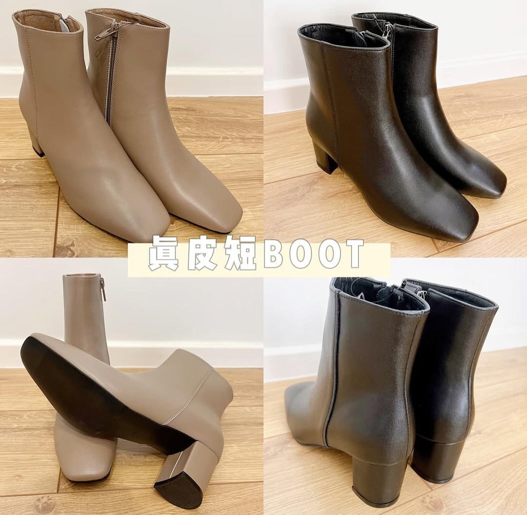 22YR1322 真皮短boot 6cm