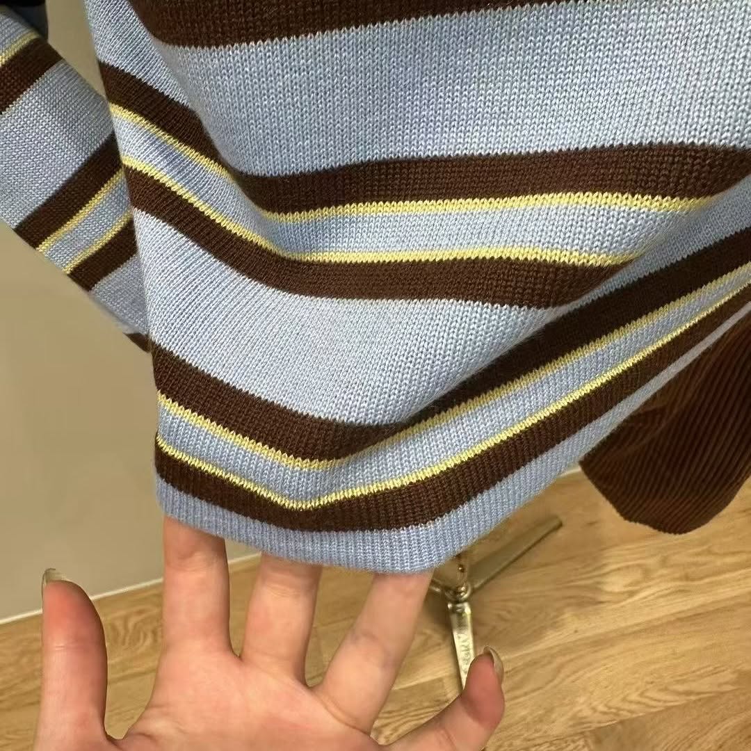 25YR2313 Stripe Polo Top